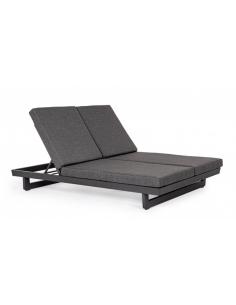 Double sun lounger with cushion with wheels ant - BIZZOTTO infinity