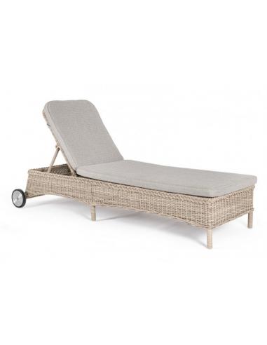 Sun lounger with cushion with wheels new - BIZZOTTO jupiter