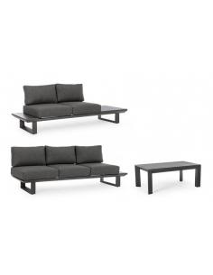 Corner sofa set cushions anthracite - BIZZOTTO konnor 2