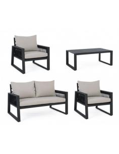 Captiva anthracite sofa set with cushion - BIZZOTTO ariel 2