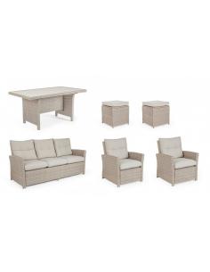 Conjunto sofá sofá con cojín beige - Bizzotto ariel 2