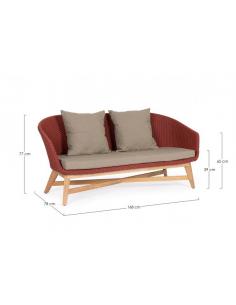 Sofá 2 plazas con cojín scarlet - Bizzotto coachella 2