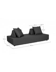 Sofa with anthracite cushion - BIZZOTTO piper 2