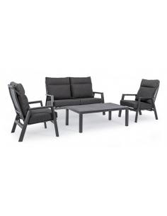 2-seater reclining sofa cushions anthracite - BIZZOTTO kledi 2