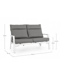 2-seater reclining sofa with white cushion - BIZZOTTO kledi 2