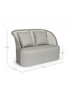 Sofá 2 plazas con cojín beige - Bizzotto cuyen 2