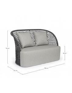 2-seater sofa with anthracite cushion - BIZZOTTO guinea pig 2
