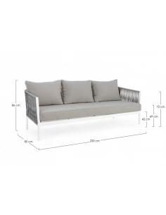 3-seater sofa with white cushion wg20 - BIZZOTTO Florence 2