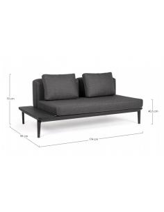 Sofá 2 plazas lounge antracita wg21 - Bizzotto matrix 2