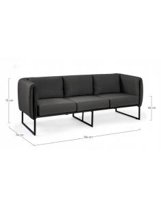 3-seater sofa with anthracite cushion - BIZZOTTO pixel 2