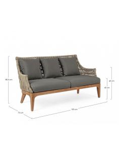 2 + 3 seater sofa with cushion - BIZZOTTO keilani 2