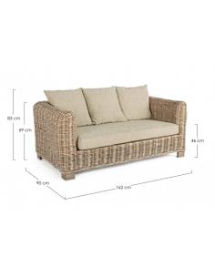 2-seater sofa with cushion - BIZZOTTO fortress 2