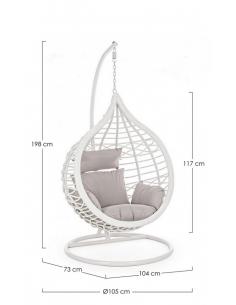 Sillón colgante con cojín blanco - Bizzotto torres 2