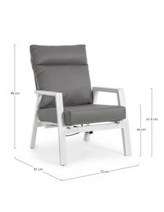 Sillón reclinable con cojín blanco jx11 - Bizzotto kledi 2