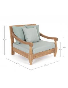 Sillón con cojín aqua fsc - Bizzotto bali 2