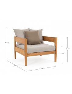 Brown armchair with cushion fsc - BIZZOTTO kobo 2