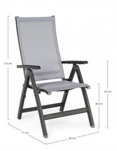 Sillón reclinable antracita gk52 - Bizzotto cruise 2