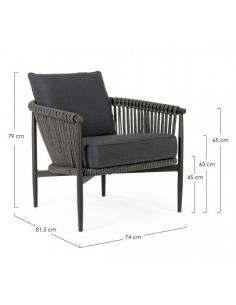 Sillón con cojín antracita - Bizzotto tiva 2