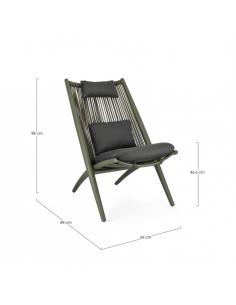Lounge lounger with green cushion - BIZZOTTO aloha 2