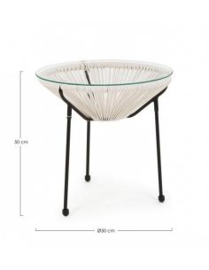 Mesita c-vidrio blanco d50 - Bizzotto parker 2