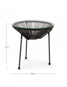 Mesita c-vidrio negro d50 - Bizzotto parker 2