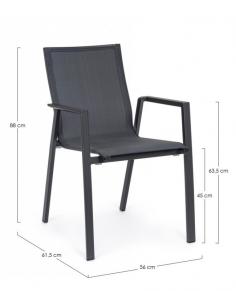 C-br anthracite chair jx55 - BIZZOTTO krion 2