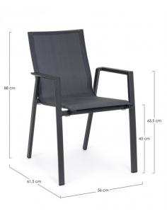 Silla c-br antracita jx55 - Bizzotto krion 2