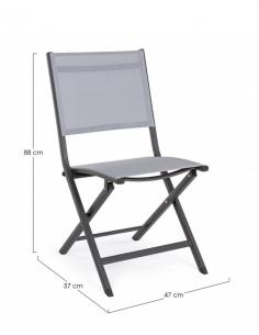 Anthracite folding chair lh32 - BIZZOTTO elin 2