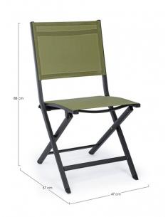 Anthracite folding chair lh32-green - BIZZOTTO elin 2