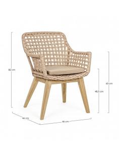 C-br chair with brown cushion - BIZZOTTO Madison 2