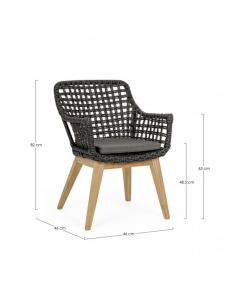 C-br chair with black cushion - BIZZOTTO Madison 2