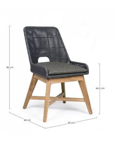 Silla con cojín slate - Bizzotto hesperia 2