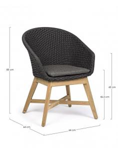 Silla c-br con cojín antracita - Bizzotto coachella 2