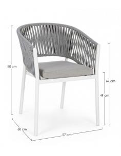 Silla c-br con cojín blanco wg20 - Bizzotto florencia 2
