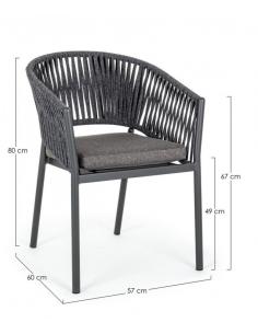 Silla c-br con cojín antracita wg21 - Bizzotto florencia 2