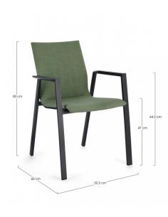Silla c-br antracita oliva jx55 - Bizzotto odeon 2