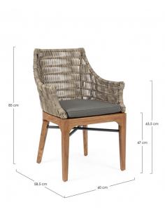 Silla con cojín - Bizzotto keilani 2