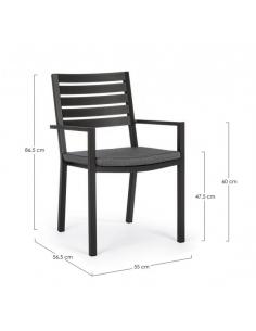 Silla c-br con cojín antracita lh32 - Bizzotto helina 2