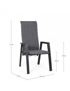 Anthracite jx55 reclining c-br chair - BIZZOTTO ethan 2