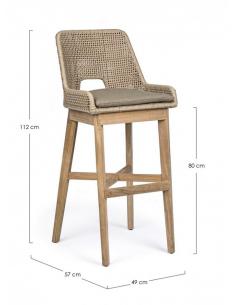 Bar stool with mink cushion - BIZZOTTO hesperia 2