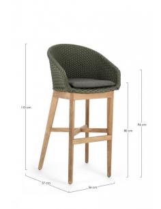 Sgabello bar with green cushion - BIZZOTTO coachella 2