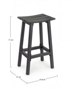 Anthracite yk13 h71 bar stool - BIZZOTTO skipper 2