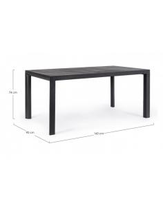 Table 160x90 anthracite jx55 - BIZZOTTO mason 2