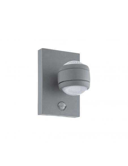 EGLO 96019 - SESIMBA 1 Outdoor wall light with motion sensor in galvanized steel silver and Acrylic