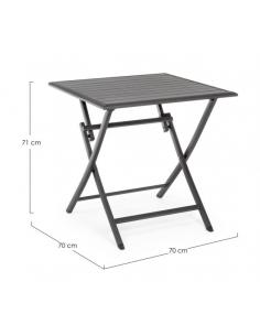 Folding table 70x70 anthracite lh32 - BIZZOTTO elin 2