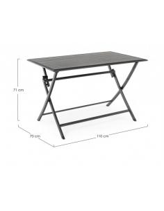 Folding table 110x70 anthracite lh32 - BIZZOTTO elin 2