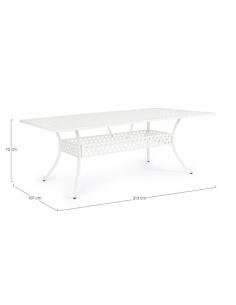 Mesa rect 213x107 blanco - Bizzotto ivrea 2