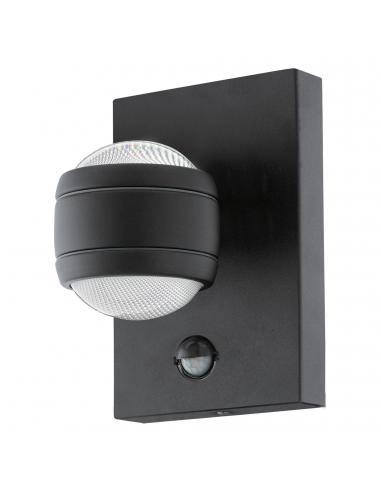 EGLO 96021 - SESIMBA 1 Outdoor wall light with motion sensor in black galvanized steel and Acrylic