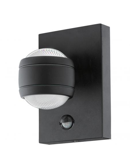 EGLO 96021 - SESIMBA 1 Outdoor wall light with motion sensor in black galvanized steel and Acrylic