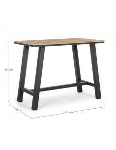 Mesa bar 131x73 marron antracita yk13 - Bizzotto skipper 2